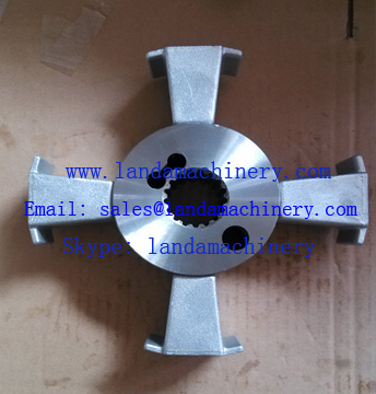 Excavator hydraulic pump shaft spline coupling