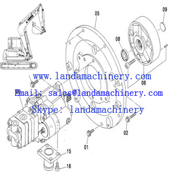 Hitachi ZX35U Excavator Engine Drive Coupling Hydraulic Pump Coupler