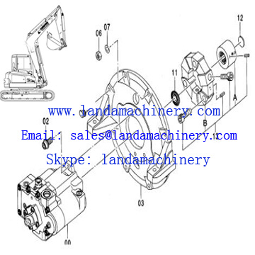 Hitachi ZX55U Excavator Engine Drive Coupling Flywheel Coupler Hydraulic Pump