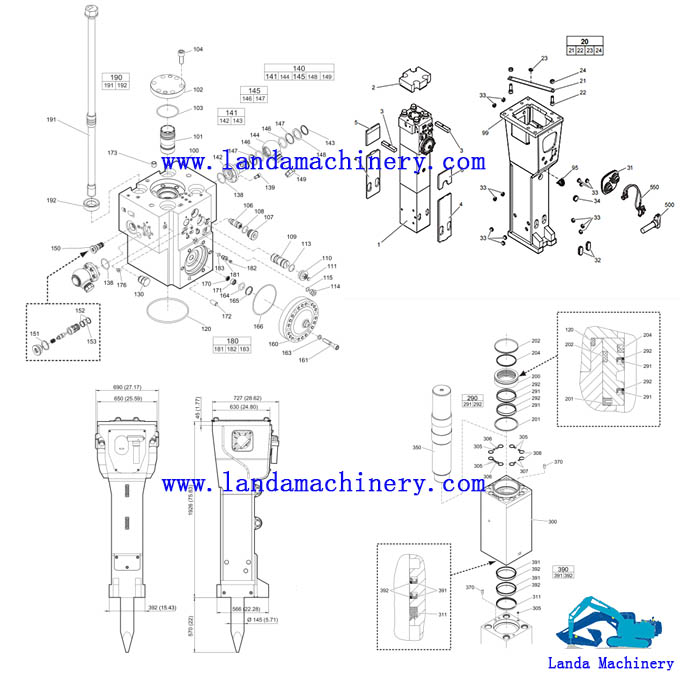 Atlas Copco EC120T Hydraulic Breaker Hammer Seal Kit