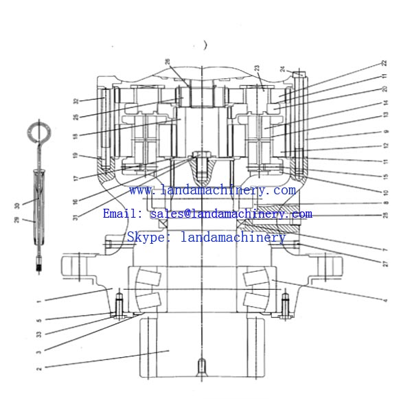 Sumitomo SH75 SH60 Excavator Swing Reduction Gearbox Ring gear