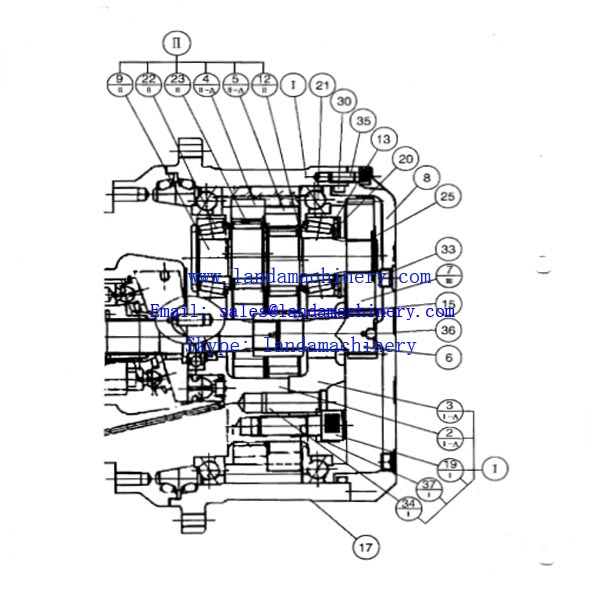 Kobelco SK135SR Excavator propelling travel hydraulic motor parts