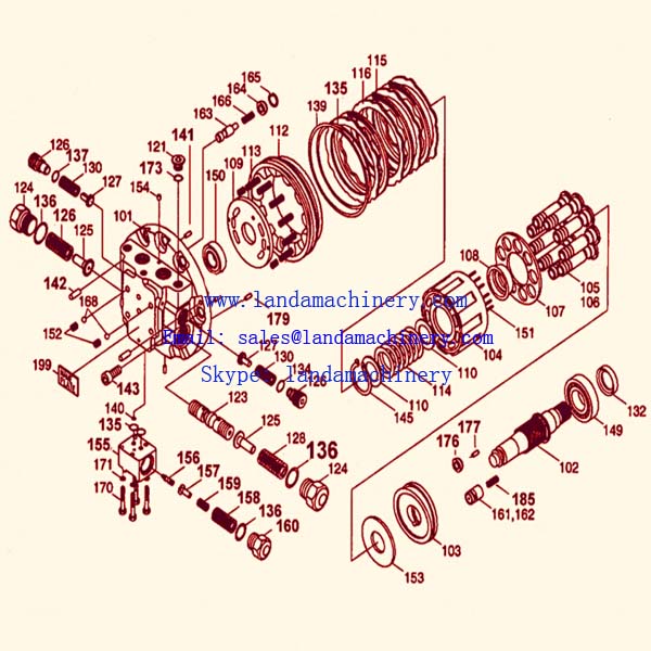 DH80-7 Daewoo Solar 80-7 excavator KYB hydraulic travel motor parts