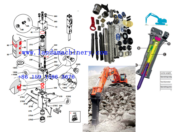 Doosan DXB170 Hydraulic Breaker Hammer Parts