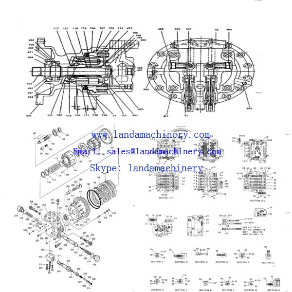Komatsu PC200-5 excavator parts 20Y-27-13130 20Y-27-13210