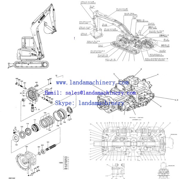 708-2L-06410 Komatsu PC200-7 Hydraulic Pump Parts
