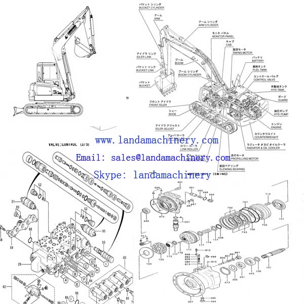 JCB LNC0186 valve relief for JS200 JS240 excavator hydraulic
