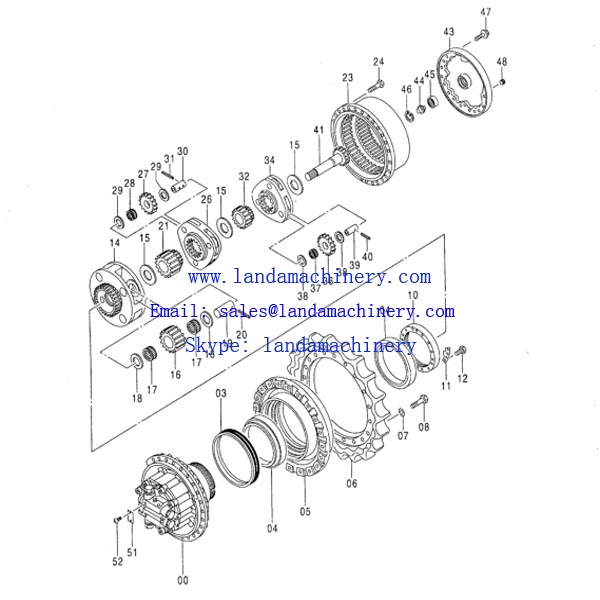 Hitachi ZX200 Excavator Seal Kit Hydraulic Travel Motor Parts 4396696 4420958 4396775