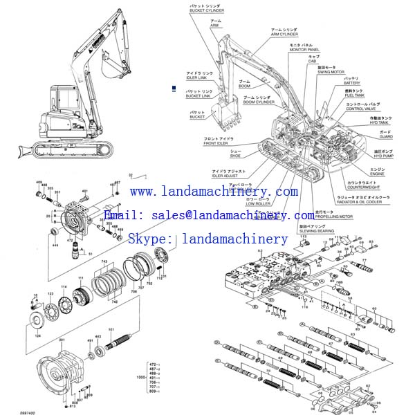 0409224 0409225 3037401 3032432 Hitachi EX200-2 parts