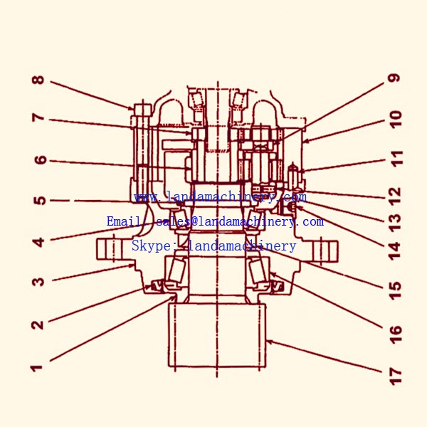 Kato Excavator HD250 swing gear reduction planetary gearbox